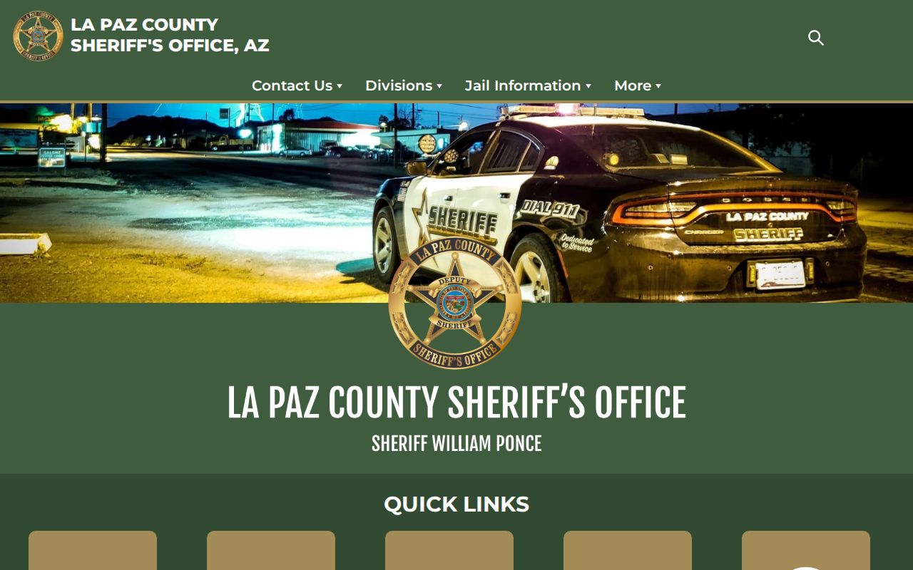 La Paz County arrest history sheriff homepage and app links