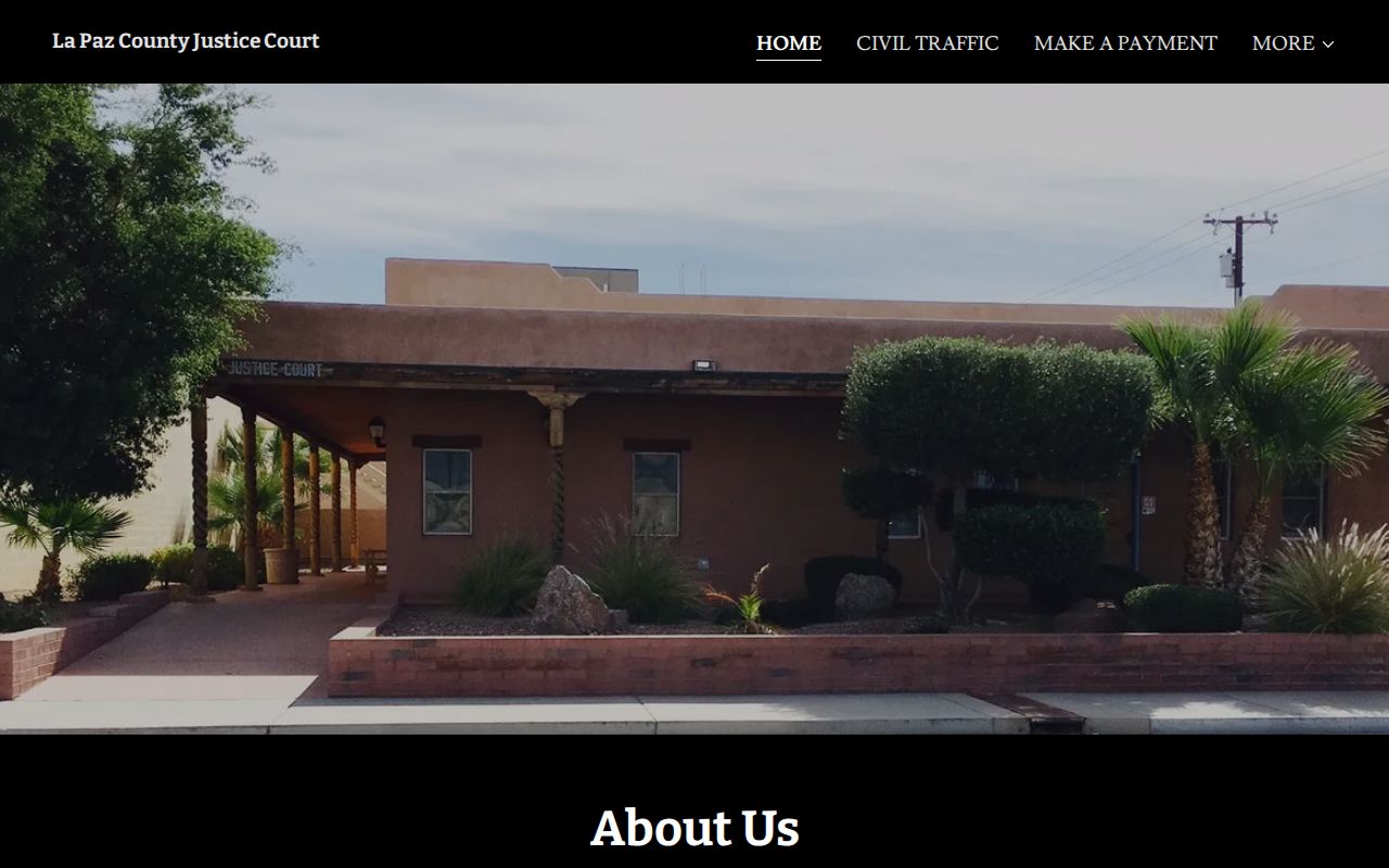 La Paz County criminal court case records on the Justice Court home page