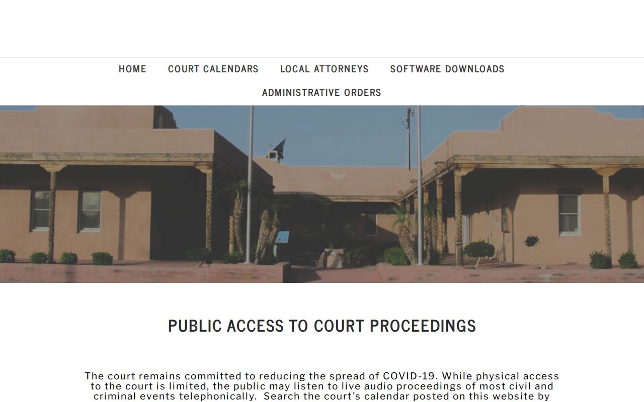 Remote public audio instructions for La Paz County criminal case hearings