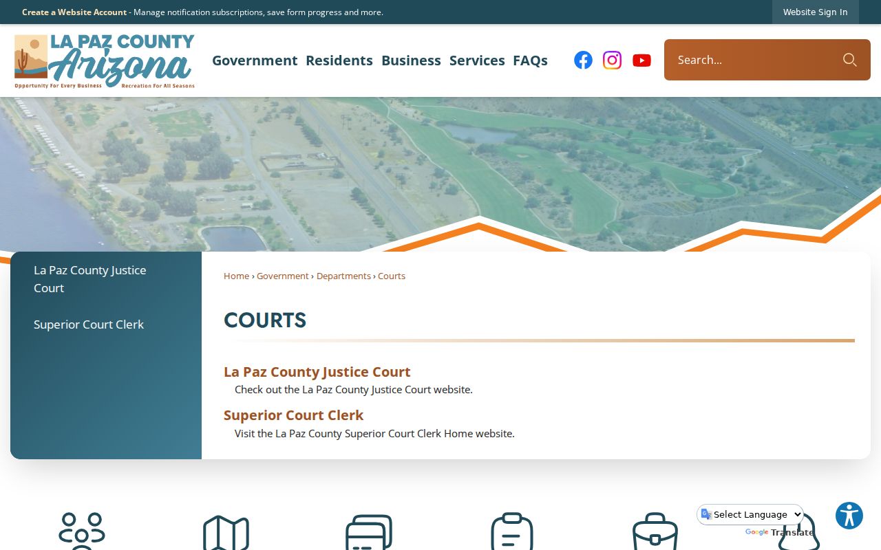 La Paz County criminal history court record routes