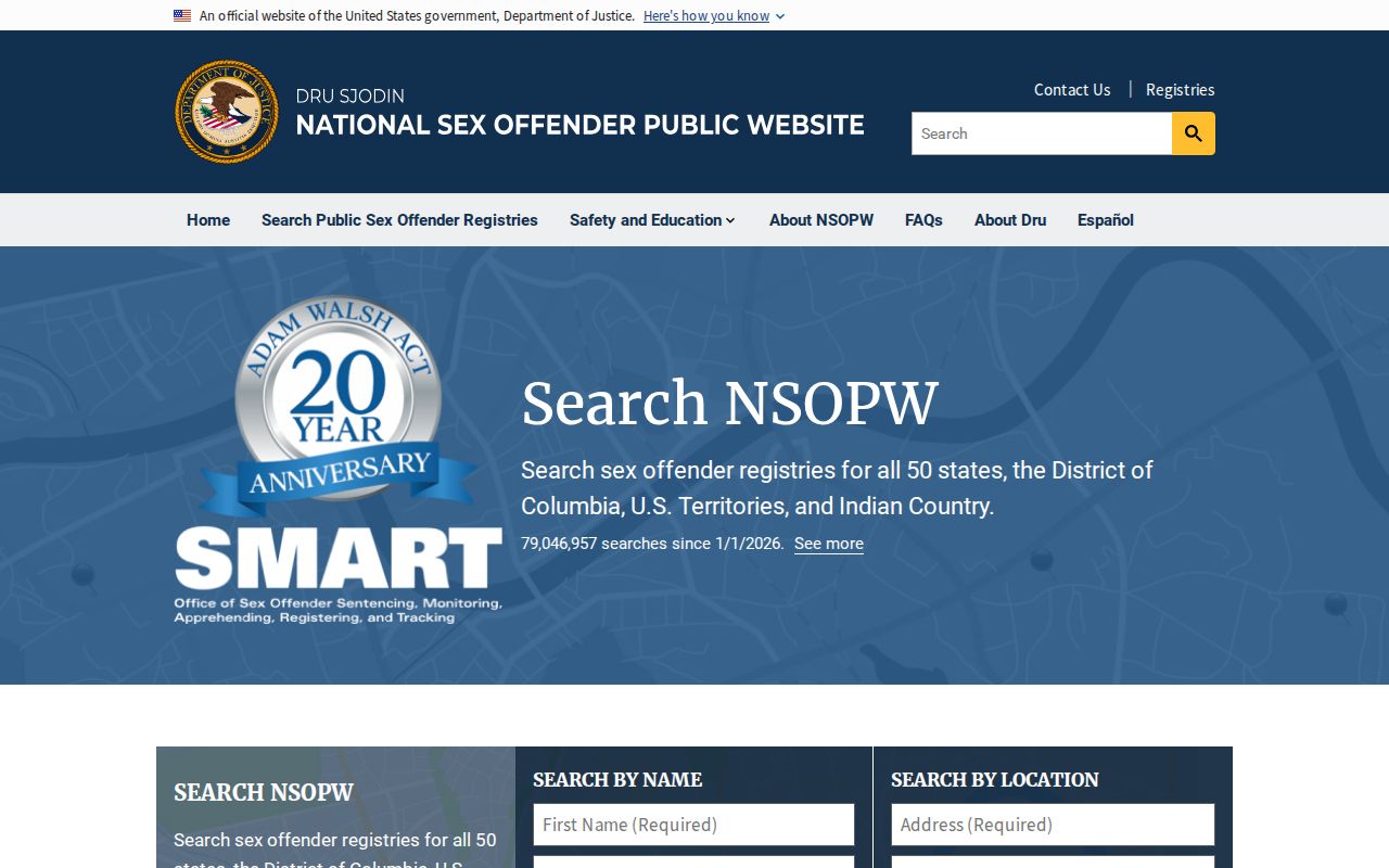 La Paz County sex offender check using the national NSOPW search